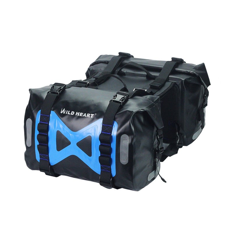 WILD HEART Waterproof bag Motorcycle saddlebag 50L Tank bag Motor Side bag (Black) - Image 1
